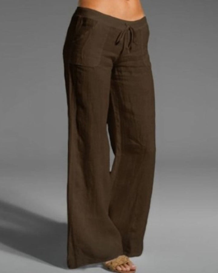 Pantalon uni jambes larges