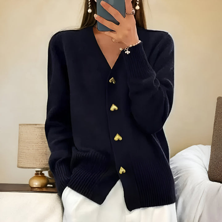 Cardigan Élégant Ciara™ avec Boutons en Cœur
