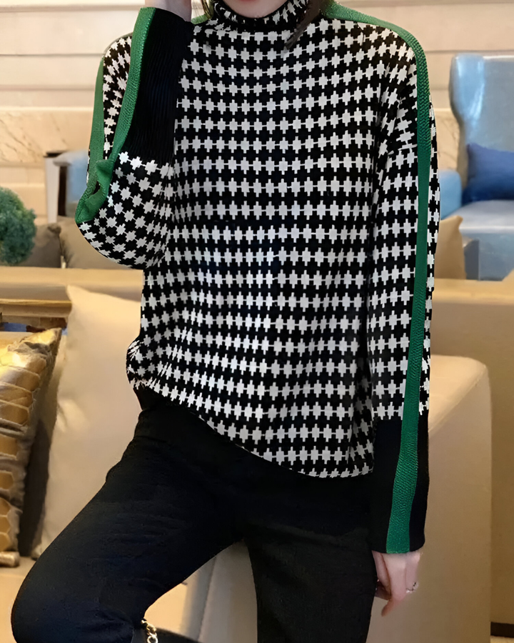 Vera™ | Pull à col haut avec motif en losanges