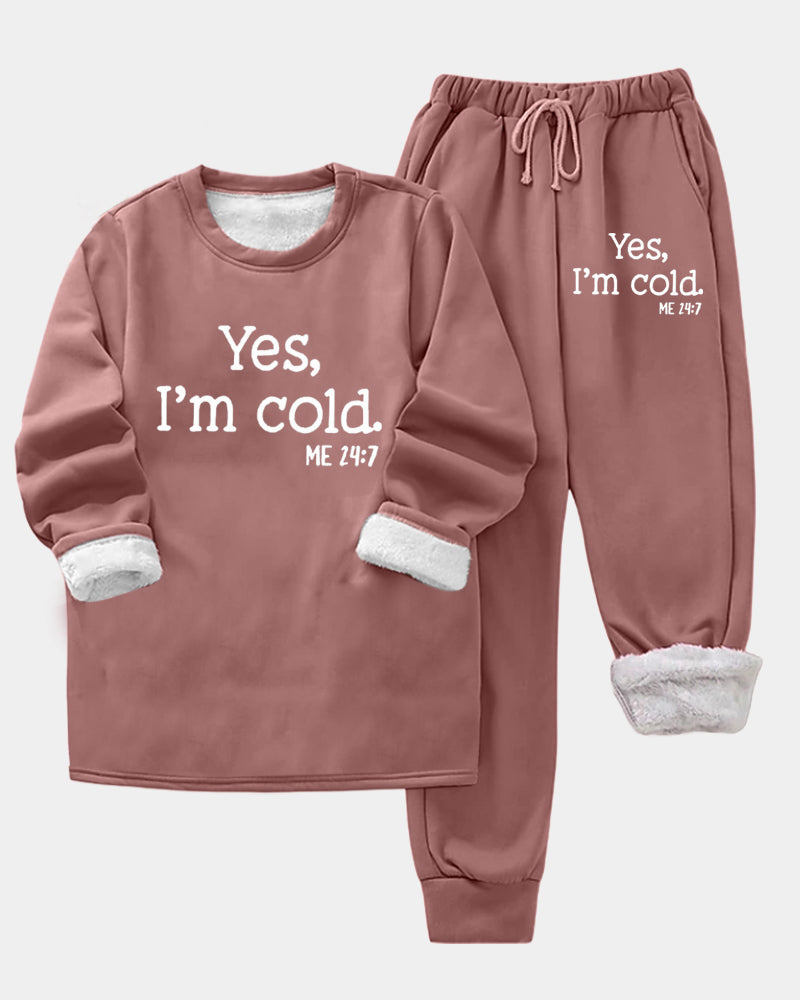 Pantalon décontracté en polaire imprimé lettres