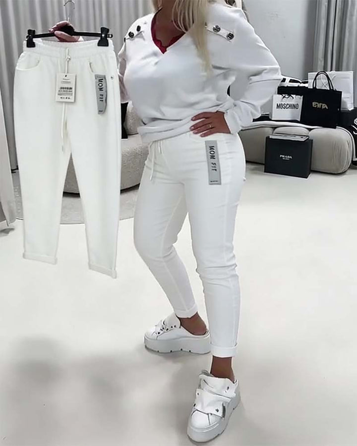 Pantalon Mode Élastique Cordon