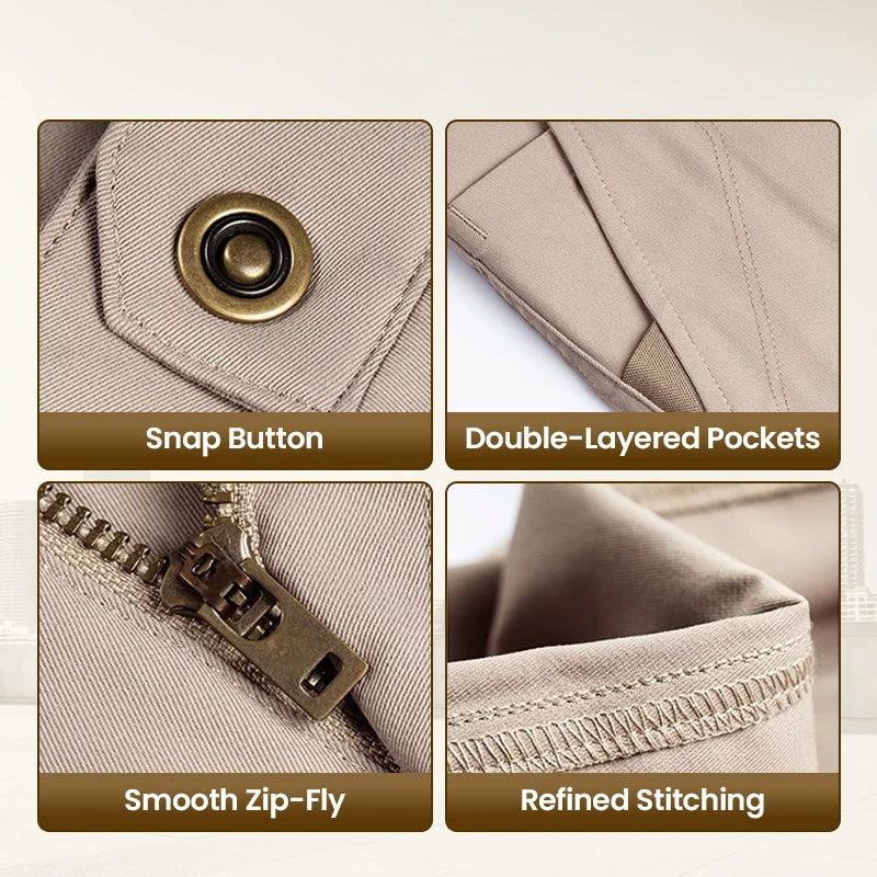 Pantalon Actif Khaki Pour Homme Avec Ceinture Extensible