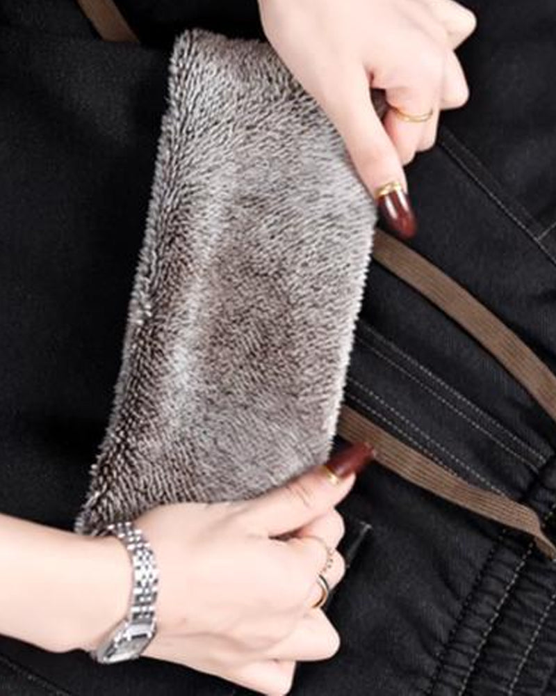 Pantalon Coupe Ample Taille Haute Évasé Amincissant