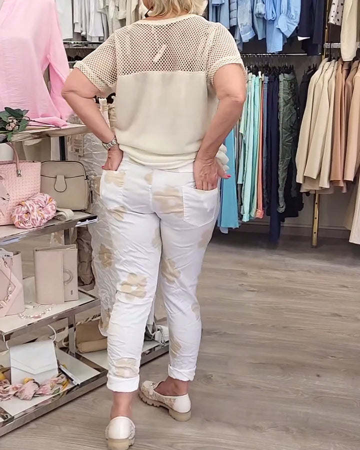 Pantalon décontracté imprimé avec cordon de serrage