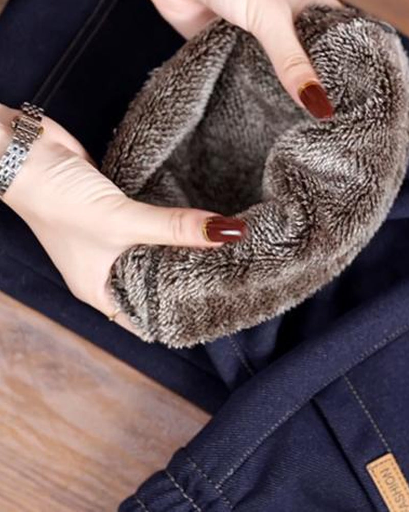 Pantalon Coupe Ample Taille Haute Évasé Amincissant