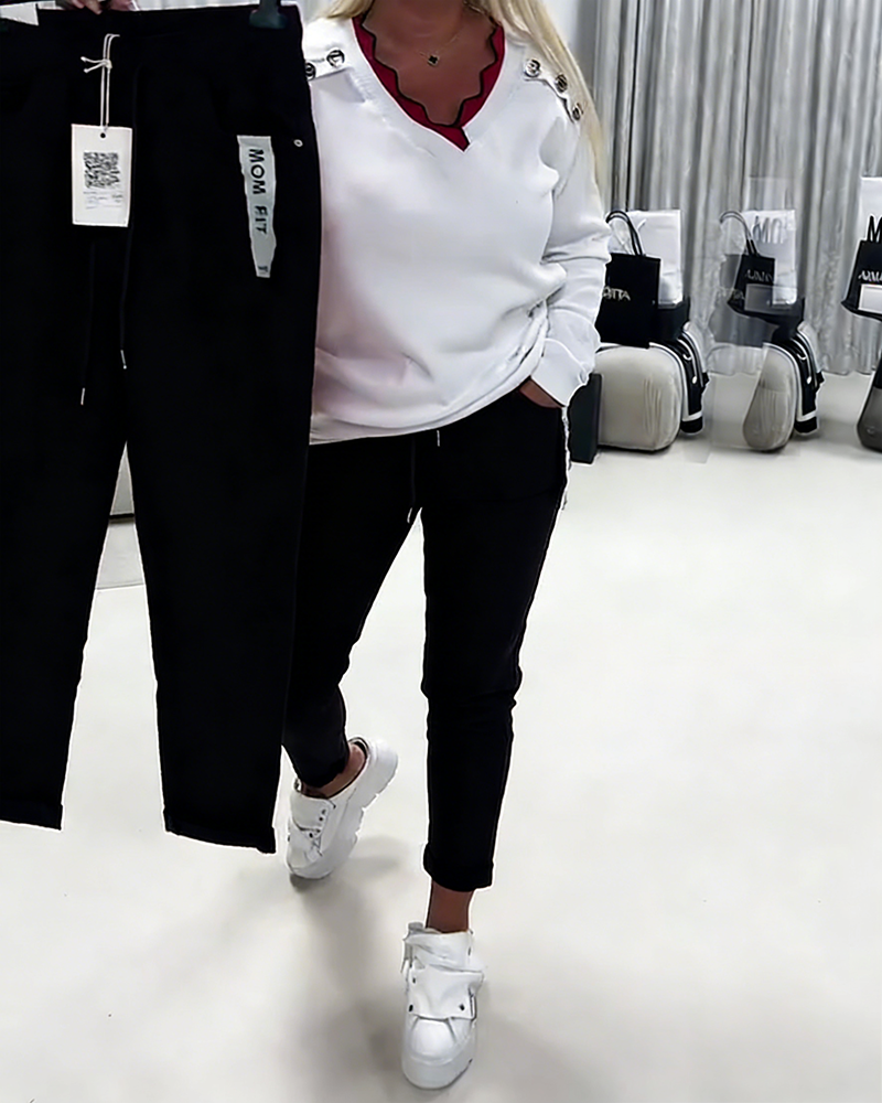 Pantalon Mode Élastique Cordon